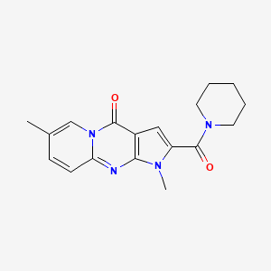 molecular formula C18H20N4O2 B4586232 6,12-dimethyl-5-(piperidine-1-carbonyl)-1,6,8-triazatricyclo[7.4.0.0^{3,7}]trideca-3(7),4,8,10,12-pentaen-2-one 