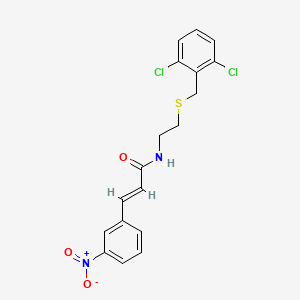 molecular formula C18H16Cl2N2O3S B4586248 (2E)-N-{2-[(2,6-dichlorobenzyl)sulfanyl]ethyl}-3-(3-nitrophenyl)prop-2-enamide 