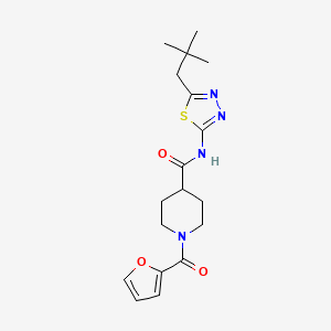 N-[5-(2,2-dimethylpropyl)-1,3,4-thiadiazol-2-yl]-1-(furan-2-carbonyl)piperidine-4-carboxamide