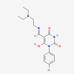 molecular formula C17H21BrN4O3 B4586278 1-(4-bromophenyl)-5-({[2-(diethylamino)ethyl]amino}methylene)-2,4,6(1H,3H,5H)-pyrimidinetrione 