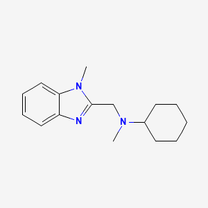 molecular formula C16H23N3 B4586292 N-methyl-N-[(1-methyl-1H-benzimidazol-2-yl)methyl]cyclohexanamine 