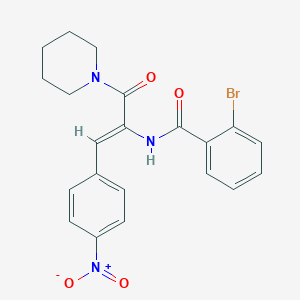 2-bromo-N-[2-{4-nitrophenyl}-1-(1-piperidinylcarbonyl)vinyl]benzamide