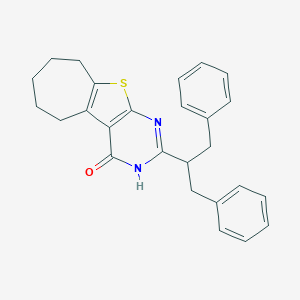 molecular formula C26H26N2OS B458632 2-(1-benzyl-2-phenylethyl)-3,5,6,7,8,9-hexahydro-4H-cyclohepta[4,5]thieno[2,3-d]pyrimidin-4-one 
