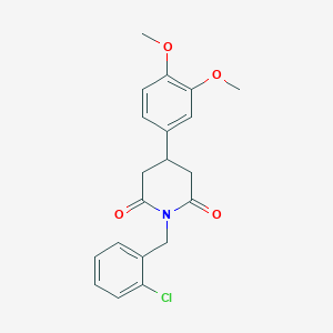 molecular formula C20H20ClNO4 B4586332 1-[(2-chlorophenyl)methyl]-4-(3,4-dimethoxyphenyl)piperidine-2,6-dione 