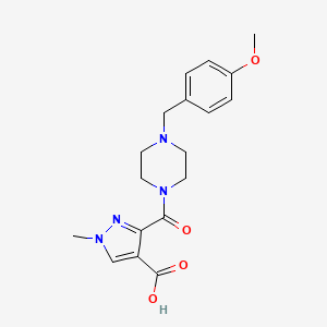 3-{[4-(4-METHOXYBENZYL)PIPERAZINO]CARBONYL}-1-METHYL-1H-PYRAZOLE-4-CARBOXYLIC ACID