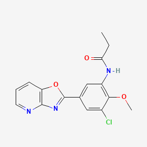 molecular formula C16H14ClN3O3 B4586346 N-(3-chloro-2-methoxy-5-[1,3]oxazolo[4,5-b]pyridin-2-ylphenyl)propanamide 