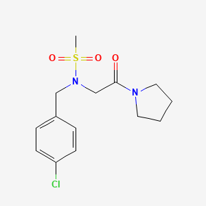 molecular formula C14H19ClN2O3S B4586347 N-(4-chlorobenzyl)-N-[2-oxo-2-(1-pyrrolidinyl)ethyl]methanesulfonamide 