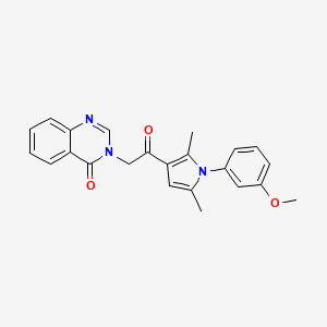 3-(2-(1-(3-methoxyphenyl)-2,5-dimethyl-1H-pyrrol-3-yl)-2-oxoethyl)quinazolin-4(3H)-one