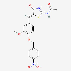 N-[(5Z)-5-{3-methoxy-4-[(4-nitrobenzyl)oxy]benzylidene}-4-oxo-4,5-dihydro-1,3-thiazol-2-yl]acetamide