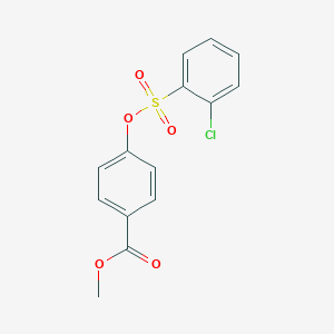 molecular formula C14H11ClO5S B458638 Methyl 4-{[(2-chlorophenyl)sulfonyl]oxy}benzoate 