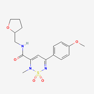 molecular formula C17H21N3O5S B4586401 5-(4-methoxyphenyl)-2-methyl-N-(tetrahydro-2-furanylmethyl)-2H-1,2,6-thiadiazine-3-carboxamide 1,1-dioxide 