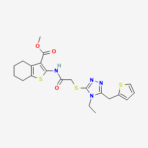 methyl 2-[({[4-ethyl-5-(2-thienylmethyl)-4H-1,2,4-triazol-3-yl]thio}acetyl)amino]-4,5,6,7-tetrahydro-1-benzothiophene-3-carboxylate