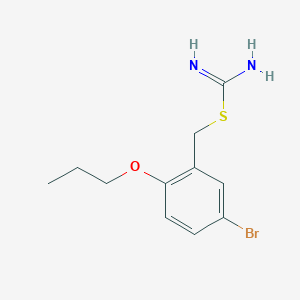 molecular formula C11H15BrN2OS B458641 Carbamimidothioic acid (5-bromo-2-propoxyphenyl)methyl ester 