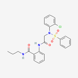 molecular formula C24H24ClN3O4S B4586419 2-{[N-(2-chlorophenyl)-N-(phenylsulfonyl)glycyl]amino}-N-propylbenzamide 