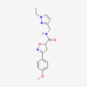 N-[(1-ethyl-1H-pyrazol-3-yl)methyl]-3-(4-methoxyphenyl)-4,5-dihydro-5-isoxazolecarboxamide