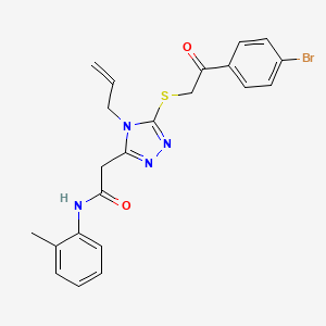 2-[5-{[2-(4-bromophenyl)-2-oxoethyl]sulfanyl}-4-(prop-2-en-1-yl)-4H-1,2,4-triazol-3-yl]-N-(2-methylphenyl)acetamide