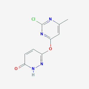 molecular formula C9H7ClN4O2 B458644 6-[(2-Chloro-6-methylpyrimidin-4-yl)oxy]pyridazin-3-ol CAS No. 445261-28-9