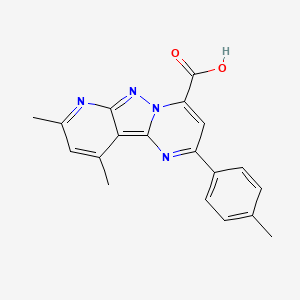 11,13-dimethyl-4-(4-methylphenyl)-3,7,8,10-tetrazatricyclo[7.4.0.02,7]trideca-1,3,5,8,10,12-hexaene-6-carboxylic acid