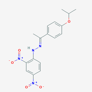 molecular formula C17H18N4O5 B458649 1-(4-Isopropoxyphenyl)ethanone {2,4-bisnitrophenyl}hydrazone 