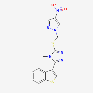 3-(1-benzothiophen-3-yl)-4-methyl-5-{[(4-nitro-1H-pyrazol-1-yl)methyl]sulfanyl}-4H-1,2,4-triazole