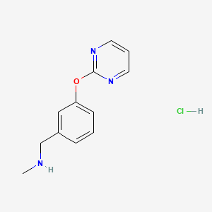 molecular formula C12H14ClN3O B4586498 N-methyl-1-[3-(2-pyrimidinyloxy)phenyl]methanamine hydrochloride 