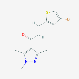 molecular formula C13H13BrN2OS B4586509 (E)-3-(4-BROMO-2-THIENYL)-1-(1,3,5-TRIMETHYL-1H-PYRAZOL-4-YL)-2-PROPEN-1-ONE 