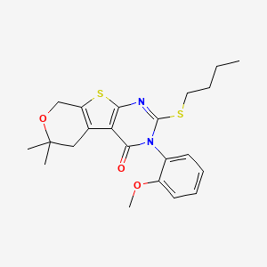 5-butylsulfanyl-4-(2-methoxyphenyl)-12,12-dimethyl-11-oxa-8-thia-4,6-diazatricyclo[7.4.0.02,7]trideca-1(9),2(7),5-trien-3-one