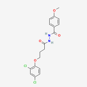 molecular formula C18H18Cl2N2O4 B4586519 N'-[4-(2,4-dichlorophenoxy)butanoyl]-4-methoxybenzohydrazide 