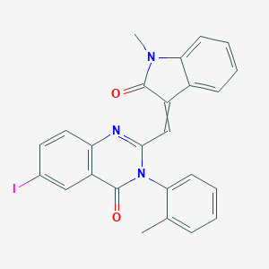 6-iodo-2-[(1-methyl-2-oxo-1,2-dihydro-3H-indol-3-ylidene)methyl]-3-(2-methylphenyl)-4(3H)-quinazolinone