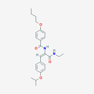 molecular formula C25H32N2O4 B458654 4-butoxy-N-[1-[(ethylamino)carbonyl]-2-(4-isopropoxyphenyl)vinyl]benzamide CAS No. 385420-79-1