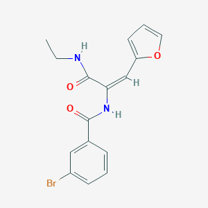 molecular formula C16H15BrN2O3 B458657 3-bromo-N-[1-[(ethylamino)carbonyl]-2-(2-furyl)vinyl]benzamide 