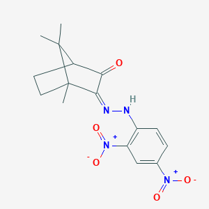 molecular formula C16H18N4O5 B458659 1,7,7-Trimethylbicyclo[2.2.1]heptane-2,3-dione 2-({2,4-bisnitrophenyl}hydrazone) 