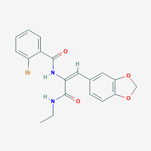 molecular formula C19H17BrN2O4 B458660 N-{2-(1,3-benzodioxol-5-yl)-1-[(ethylamino)carbonyl]vinyl}-2-bromobenzamide 