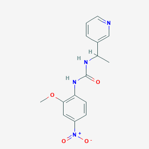 molecular formula C15H16N4O4 B4586641 1-(2-Methoxy-4-nitrophenyl)-3-[1-(pyridin-3-yl)ethyl]urea 