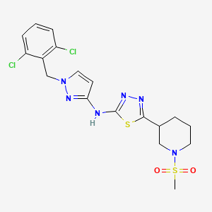 N-[1-(2,6-DICHLOROBENZYL)-1H-PYRAZOL-3-YL]-N-{5-[1-(METHYLSULFONYL)-3-PIPERIDYL]-1,3,4-THIADIAZOL-2-YL}AMINE