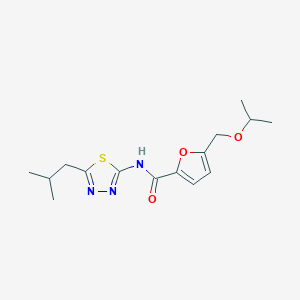 molecular formula C15H21N3O3S B4586673 N-[5-(2-methylpropyl)-1,3,4-thiadiazol-2-yl]-5-[(propan-2-yloxy)methyl]furan-2-carboxamide 