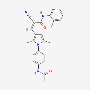 (Z)-3-[1-(4-acetamidophenyl)-2,5-dimethylpyrrol-3-yl]-2-cyano-N-(2-methylphenyl)prop-2-enamide