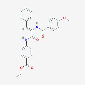 molecular formula C26H24N2O5 B458670 Ethyl 4-({2-[(4-methoxybenzoyl)amino]-3-phenylacryloyl}amino)benzoate 