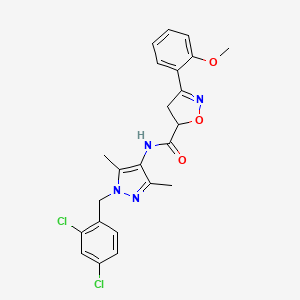 N-[1-(2,4-dichlorobenzyl)-3,5-dimethyl-1H-pyrazol-4-yl]-3-(2-methoxyphenyl)-4,5-dihydro-5-isoxazolecarboxamide