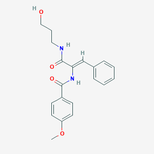 molecular formula C20H22N2O4 B458672 N-(1-{[(3-hydroxypropyl)amino]carbonyl}-2-phenylvinyl)-4-methoxybenzamide 