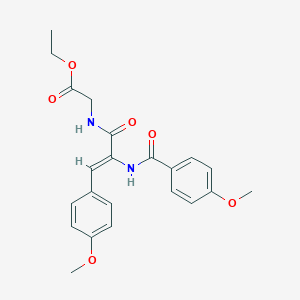 molecular formula C22H24N2O6 B458674 Ethyl {[2-[(4-methoxybenzoyl)amino]-3-(4-methoxyphenyl)acryloyl]amino}acetate 