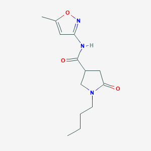 molecular formula C13H19N3O3 B4586750 1-butyl-N-(5-methyl-1,2-oxazol-3-yl)-5-oxopyrrolidine-3-carboxamide 