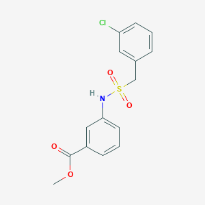 molecular formula C15H14ClNO4S B4586760 METHYL 3-[(3-CHLOROPHENYL)METHANESULFONAMIDO]BENZOATE 