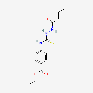 molecular formula C14H19N3O3S B4586766 ethyl 4-{[(2-butyrylhydrazino)carbonothioyl]amino}benzoate 