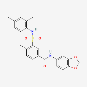 molecular formula C23H22N2O5S B4586799 N-1,3-benzodioxol-5-yl-3-{[(2,4-dimethylphenyl)amino]sulfonyl}-4-methylbenzamide 