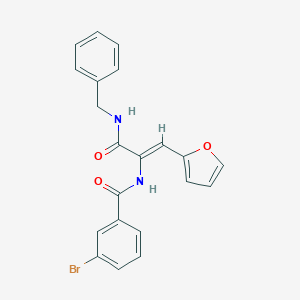 molecular formula C21H17BrN2O3 B458683 N-[1-[(benzylamino)carbonyl]-2-(2-furyl)vinyl]-3-bromobenzamide 