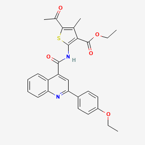 molecular formula C28H26N2O5S B4586837 ethyl 5-acetyl-2-({[2-(4-ethoxyphenyl)-4-quinolinyl]carbonyl}amino)-4-methyl-3-thiophenecarboxylate 