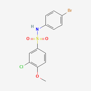 molecular formula C13H11BrClNO3S B4586851 N-(4-bromophenyl)-3-chloro-4-methoxybenzenesulfonamide 