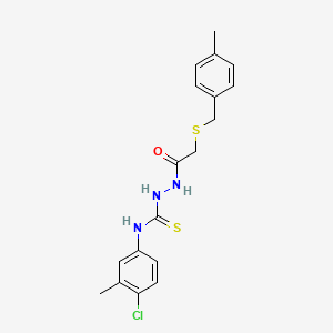 N-(4-chloro-3-methylphenyl)-2-{[(4-methylbenzyl)thio]acetyl}hydrazinecarbothioamide