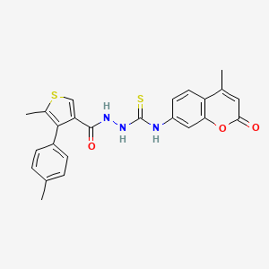 2-{[5-methyl-4-(4-methylphenyl)-3-thienyl]carbonyl}-N-(4-methyl-2-oxo-2H-chromen-7-yl)hydrazinecarbothioamide